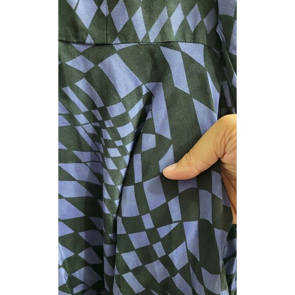 Hayley Menzies Cherry Blossom Girl Silk Dress Blue Black Size S NWOT - Picture 8 of 16